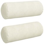 vidaXL Coussins d'accent 2 Pièces Crème Ø 25 x 70 cm