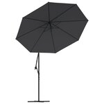 vidaXL Tissu de remplacement pour parasol déporté noir 300 cm