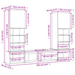 vidaXL Unités murales TV avec LED 5 Pièces blanc bois d'ingénierie