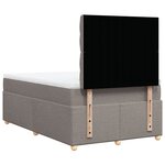 vidaXL Sommier à lattes de lit avec matelas Taupe 120x200 cm Tissu