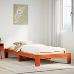vidaXL Cadre de lit sans matelas cire marron 90x200 cm bois pin massif