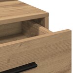 Table de maquillage vidaXL avec lumières LED en chêne brut 79x41x135 cm