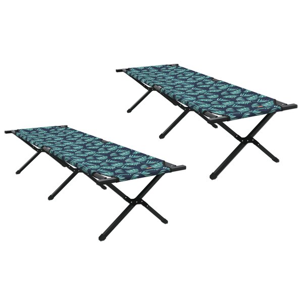 vidaXL Lits de soleil pliants 2 Pièces avec sac de transport Motif de feuilles Tissu Oxford 600D