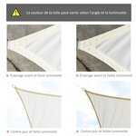 Voile d'ombrage carré 3 x 3 m polyester imperméabilisé haute densité 160 g/m² crème