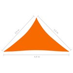 vidaXL Voile de parasol Tissu Oxford triangulaire 3 5x3 5x4 9 m Orange