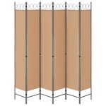 vidaXL Paravent à 6 panneaux Beige 240 x 220 cm Tissu