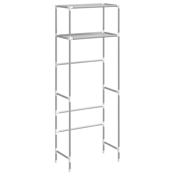 vidaXL Support de rangement 2 niveaux sur toilette Gris 53 5x28x143 cm