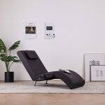 vidaXL Chaise longue de massage avec oreiller marron similicuir