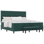 vidaXL Lit à ressorts avec matelas Vert foncé 200 x 200 cm Velours