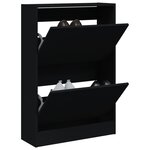 vidaXL Armoire à chaussures noir 60x21x87 5 cm bois d'ingénierie