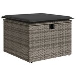 vidaXL Salon de jardin 8 Pièces avec coussins gris résine tressée