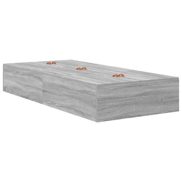 vidaXL Cadre de lit gris Sonoma 100x200 cm