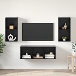 vidaXL Ensemble de meubles TV 3 Pièces Chêne noir 37 x 37 x 107 cm