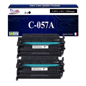 T3AZUR -2x Toners compatibles avec Canon 057 (3009C002) pour Canon i-Sensys LBP223dw LBP226dw LBP228x LBP233dw LBP236dw