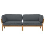 vidaXL Ensemble de Canapés Uni 2 Pièces Anthracite Bois d'Acacia Massif