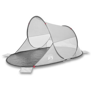 vidaXL Tente de plage 2 personnes gris escamotable imperméable