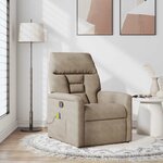 vidaXL Fauteuil inclinable de massage taupe tissu microfibre