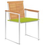 vidaXL Chaises de jardin lot de 4 avec coussins Bois de teck massif