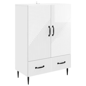 vidaXL Buffet Blanc brillant 66 x 34 5 x 95 cm Bois d'ingénierie