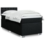 vidaXL Sommier à lattes de lit et matelas Noir 80x200 cm Tissu