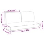 vidaXL Set de coussins de palette 3 Pièces Gris 120 x 50 x 12 cm