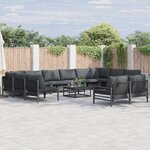 vidaXL Ensemble de canapé de jardin 13 Pièces Anthracite Acier