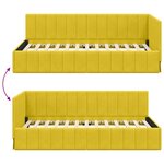 vidaXL Cadre de lit d'angle Jaune 100 cm x 200 cm tissu