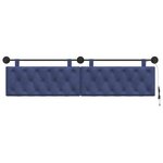 vidaXL Tête de lit suspendue Avec lumière LED Bleu police Velours