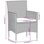 vidaXL Meubles à dîner jardin 5Pièces Résine tressée et verre trempé Gris