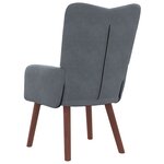 Chaise Relaxante vidaXL Velours Gris Foncé