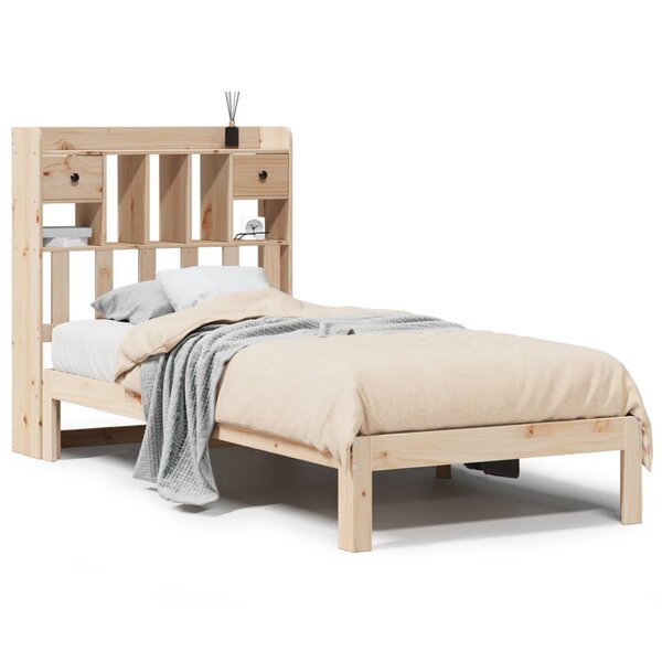 vidaXL Lit bibliothèque sans matelas 90x200 cm bois de pin massif