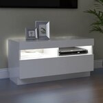 vidaXL Meuble TV avec lumières LED blanc brillant 80x35x40 cm