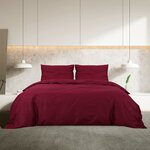 vidaXL Ensemble de housse de couette Bordeaux 140x200 cm Coton