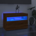 vidaXL Meuble TV avec lumières LED Chêne marron 60x35x40 cm
