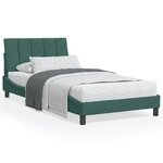 vidaXL Cadre de lit avec tête de lit Vert foncé 100x200 cm Velours
