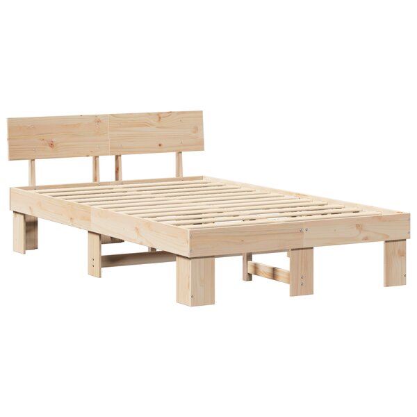 vidaXL Cadre de lit Marron 120 x 200 cm Bois massif en pin