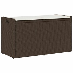 vidaXL Banc de rangement extérieur coussin marron 100cm résine tressée
