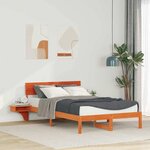 vidaXL Cadre de lit avec tables de chevet avec tête de lit Marron cire