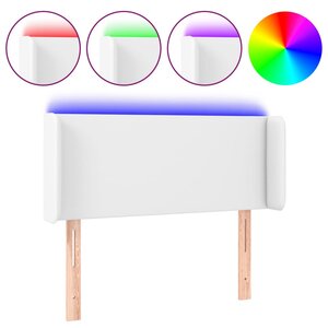 vidaXL Tête de lit à LED Blanc 93x16x78/88 cm Similicuir