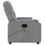 vidaXL Fauteuil de massage inclinable gris clair tissu