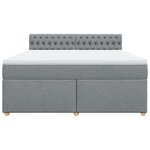 vidaXL Sommier à lattes de lit avec matelas Gris clair 180x200cm Tissu