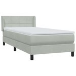 vidaXL Sommier à lattes de lit et matelas gris clair 100x210cm velours