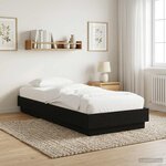 vidaXL Cadre de lit au sol Chêne noir 80 x 200 cm Bois d'ingénierie