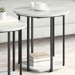 vidaXL Ensemble de tables d'appoint avec étagère 2 Pièces Gris