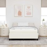 vidaXL Cadre de lit avec matelas Crème 140 x 190 cm tissu