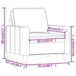 vidaXL Fauteuil Bleu 60 cm Velours