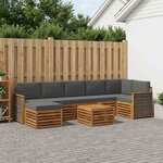 vidaXL Ensemble de canapés d'extérieur 7 Pièces Naturel et Anthracite