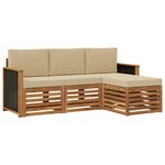vidaXL Ensemble de canapés d'extérieur 4 pc Naturel et Beige