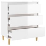 vidaXL Buffet Blanc brillant 60x35x70 cm Bois d'ingénierie
