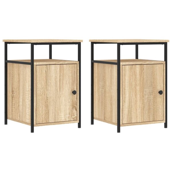 vidaXL Tables de chevet 2Pièces chêne sonoma 40x42x60cm bois d'ingénierie